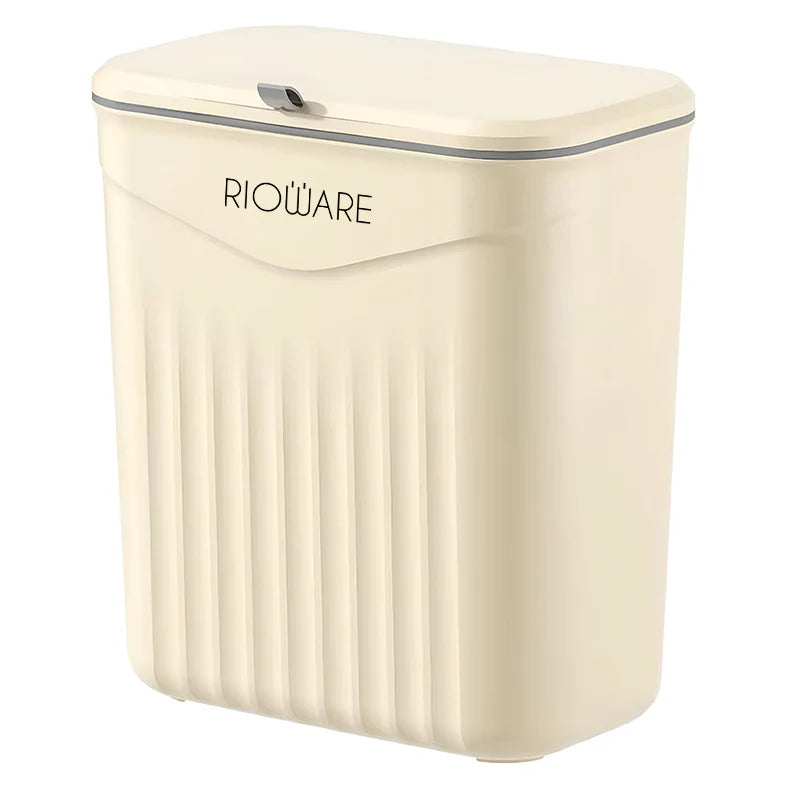 Hanging Dual Side Trash Can For Kitchen , Bathroom Cabinet 12L Cream