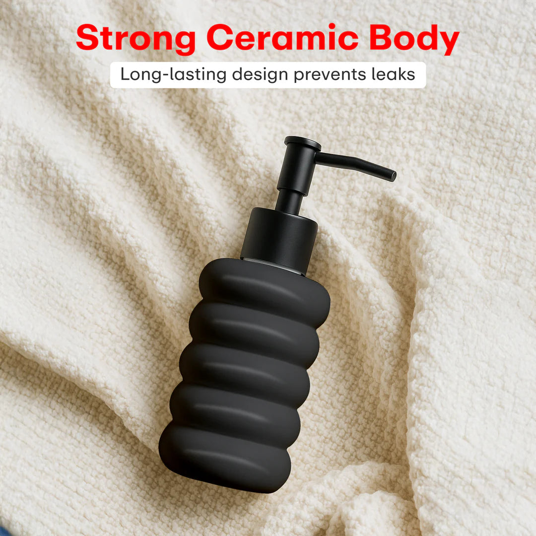 Outdoor Living Ceramic Liquid Soap Dispenser 300ml Black