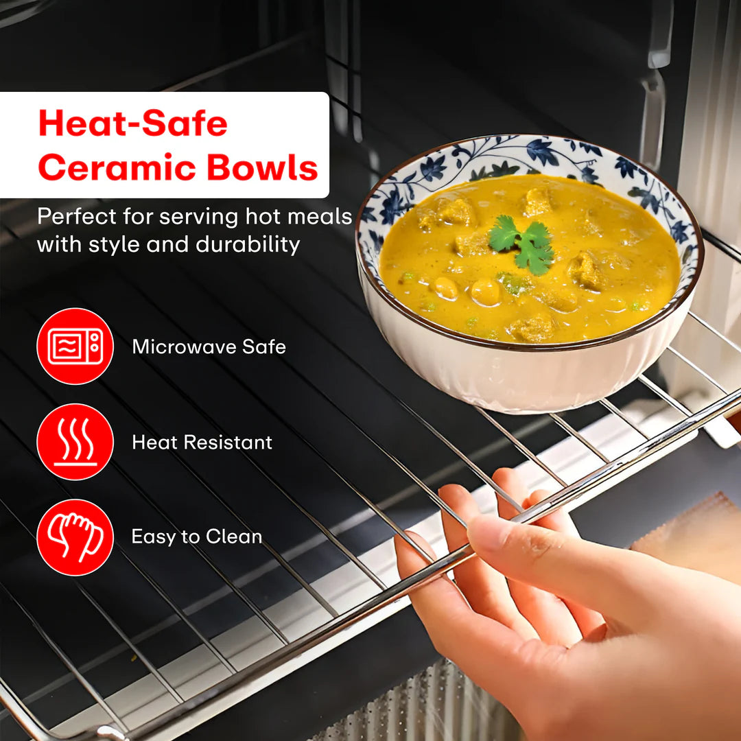 Ceramic Bowl Set Of 4 Dishwasher & Microwave Safe Bowl 250 ml