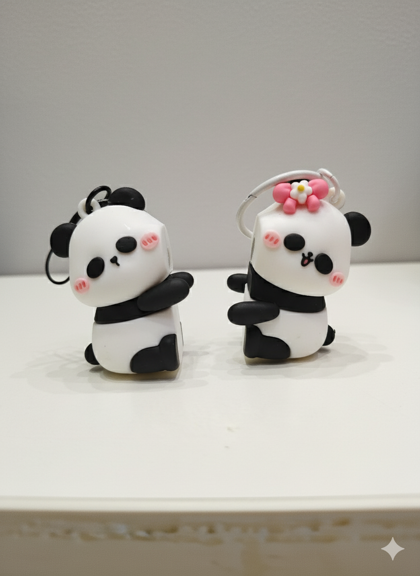 Magnetic Panda couple keychains