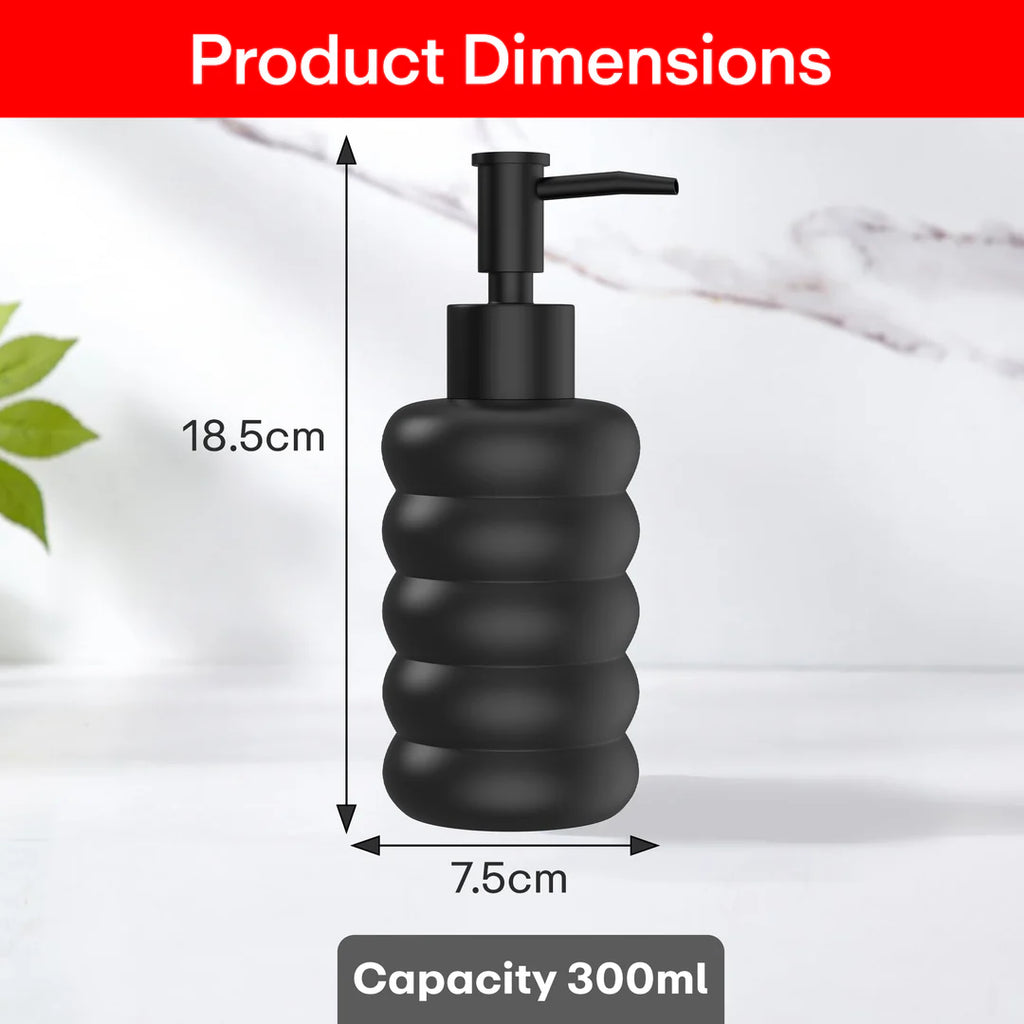 Outdoor Living Ceramic Liquid Soap Dispenser 300ml Black