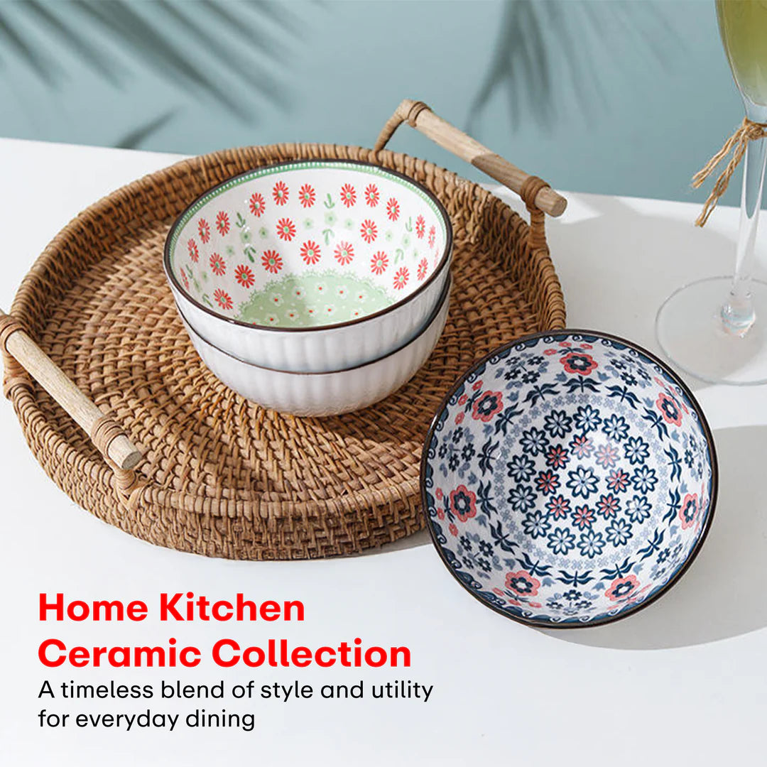 Ceramic Bowl Set Of 4 Dishwasher & Microwave Safe Bowl 250 ml