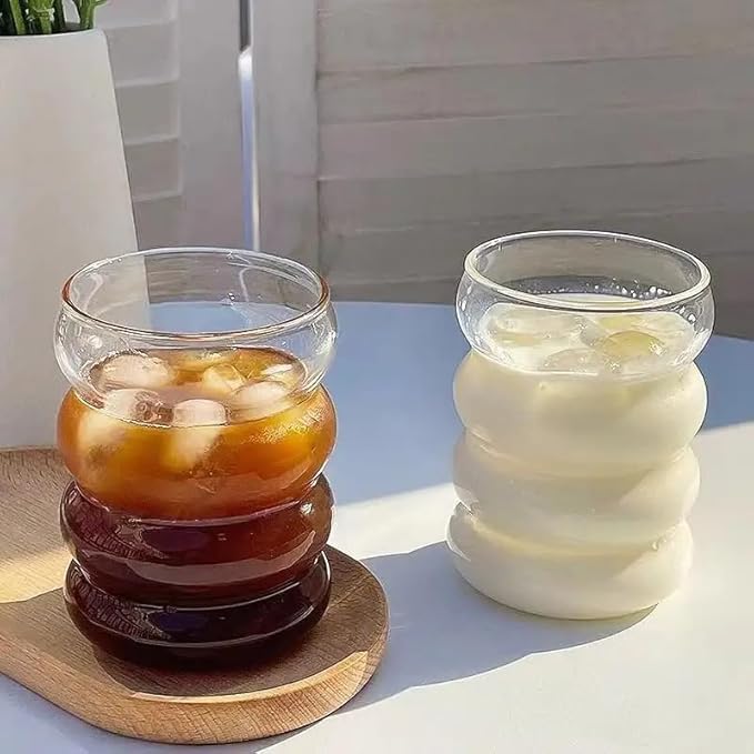 Glass Curved Sipper with Glass Straw