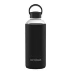 Aquashot Borosilicate Glass Water Bottle With Silicon Sleeve 750ml Black