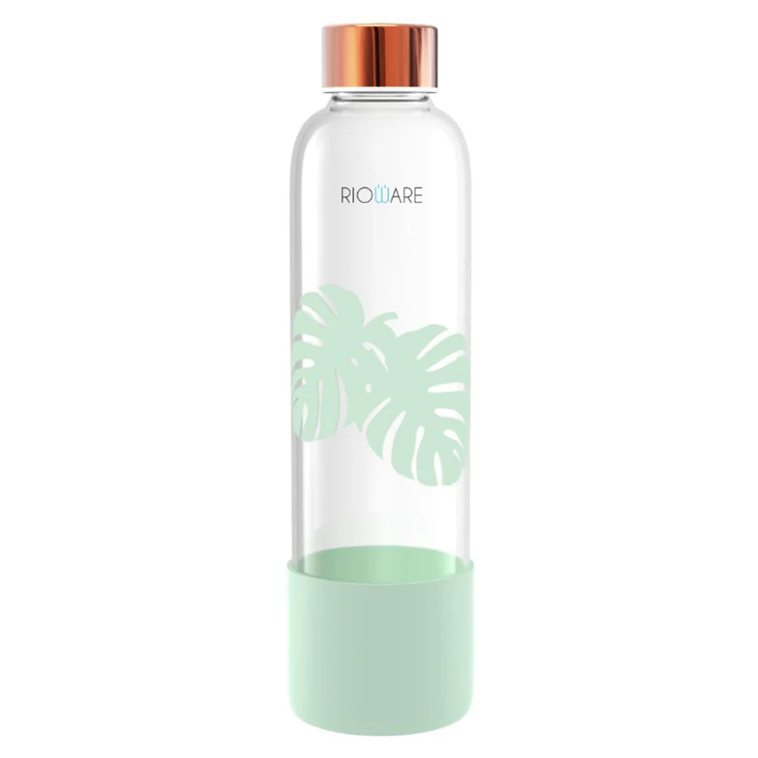 Purifa Borosilicate Glass Water Bottle With Silicon Sleeve 750ml Green