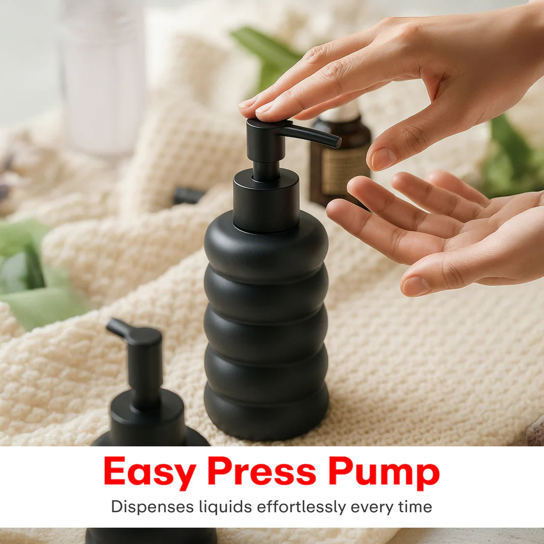Outdoor Living Ceramic Liquid Soap Dispenser 300ml Black