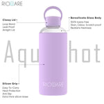 Aquashot Borosilicate Glass Water Bottle With Silicon Sleeve 750ml Black