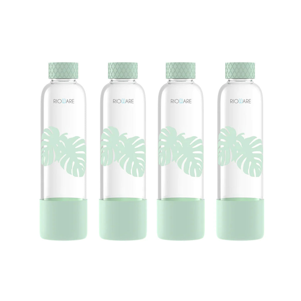 Purifa Borosilicate Glass Water Bottle With Silicon Sleeve 750ml Green