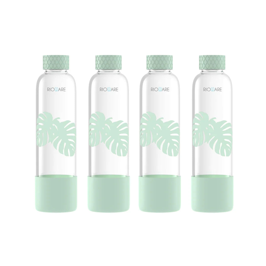 Purifa Borosilicate Glass Water Bottle With Silicon Sleeve 750ml Green