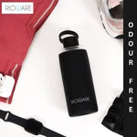 Aquashot Borosilicate Glass Water Bottle With Silicon Sleeve 750ml Black