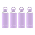 Aquashot Borosilicate Glass Water Bottle With Silicon Sleeve 750ml Black