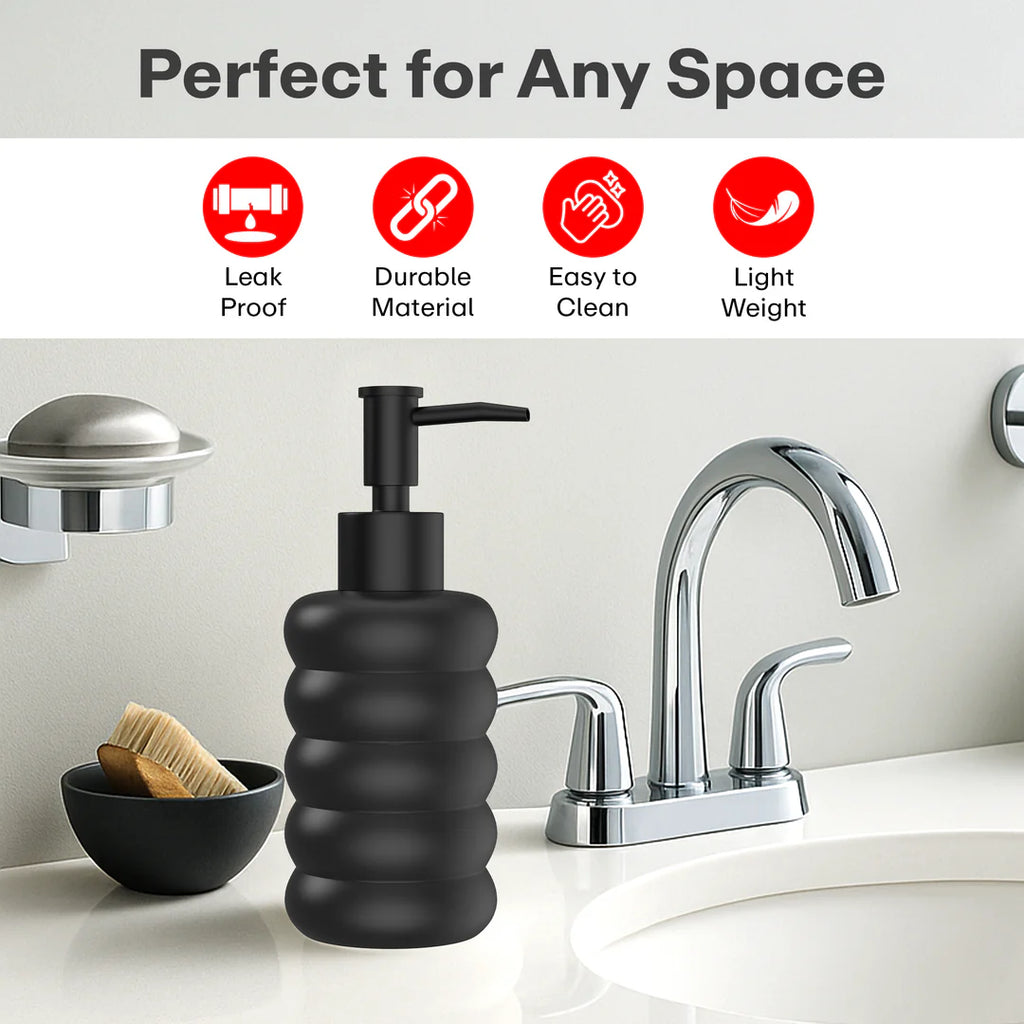 Outdoor Living Ceramic Liquid Soap Dispenser 300ml Black