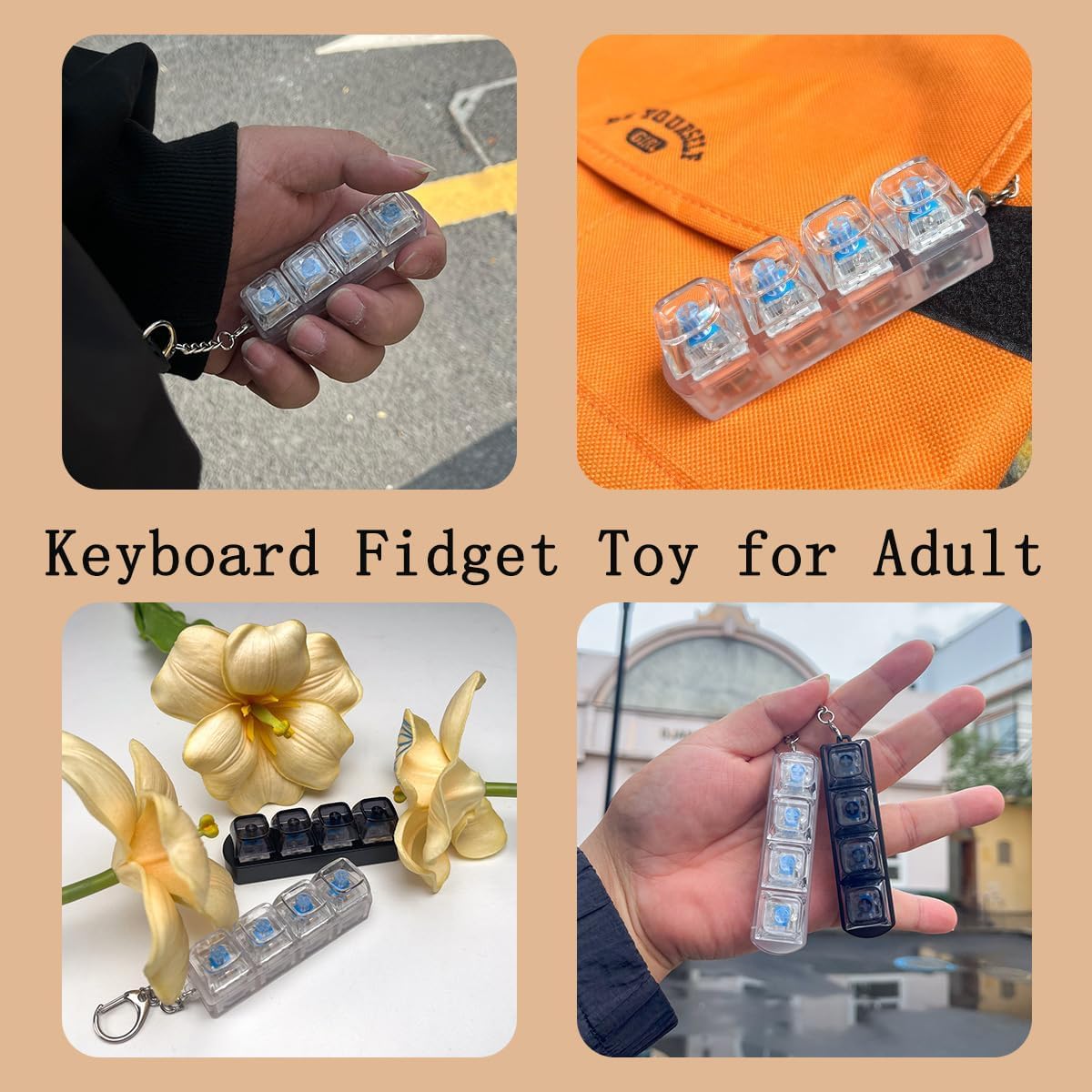 Stress Relief Fidget 4 Keys keyboard with illumination