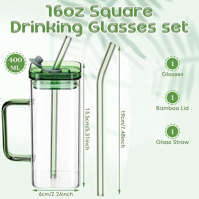 Glass Sipper with Glass Straw