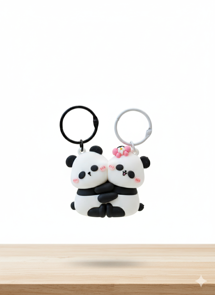 Magnetic Panda couple keychains
