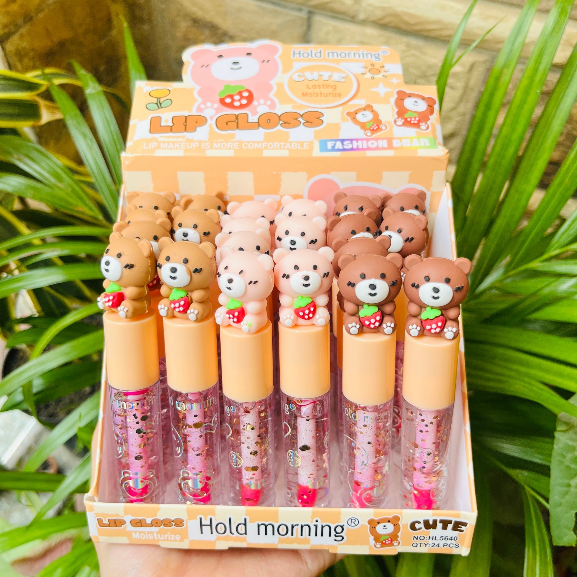 Kawai Strawberry Teddy Lipgloss with Light