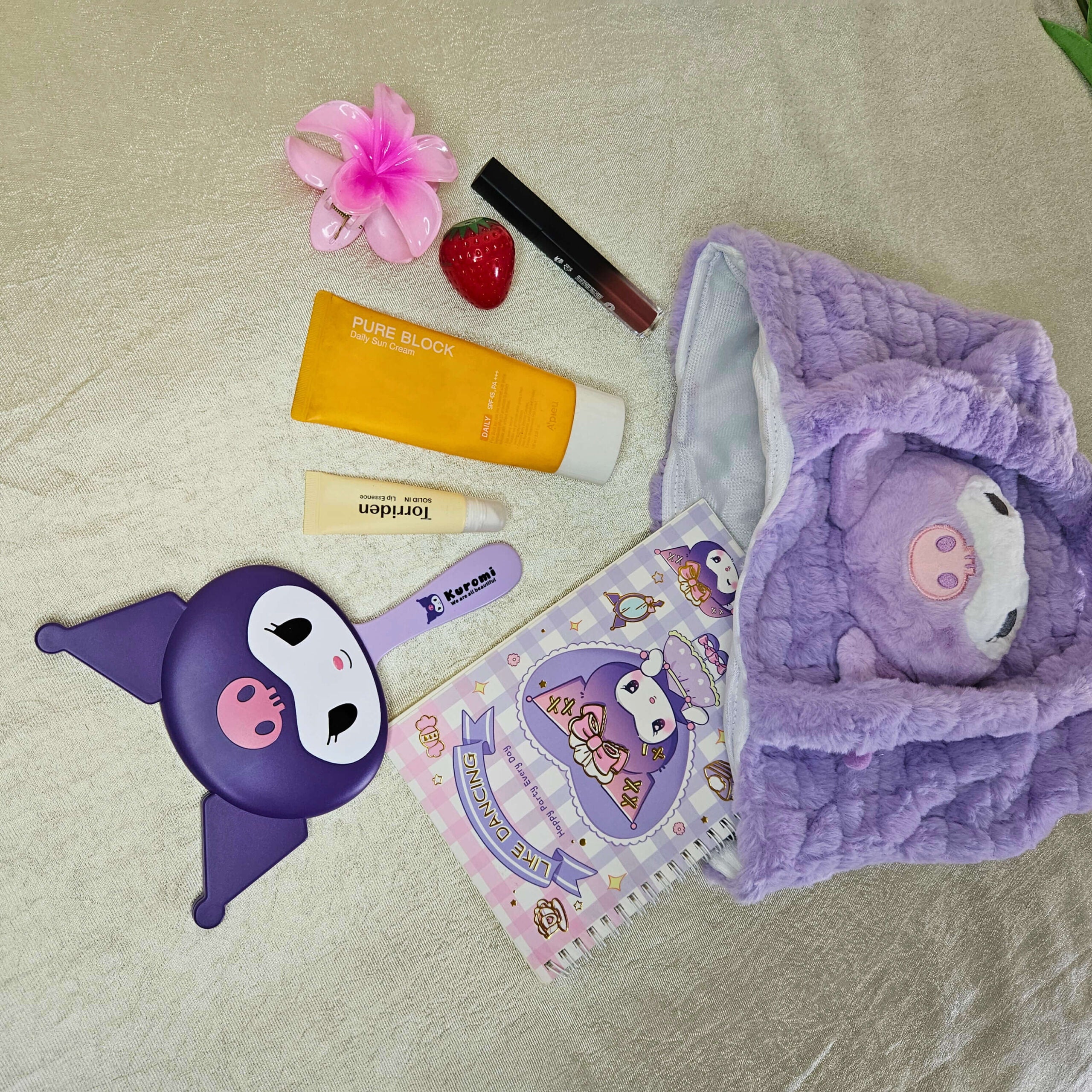 Kuromi Purple Plush Tote Bag