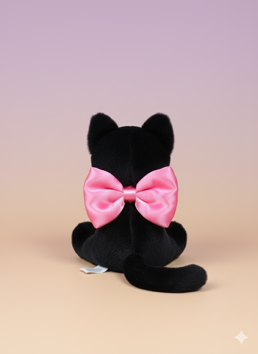 Black Kitty Soft Toy Keychain