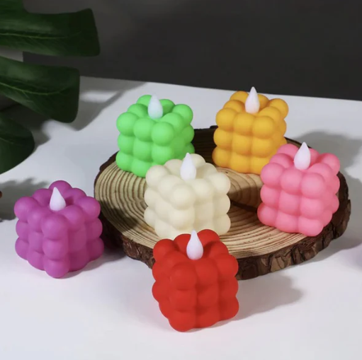 LED Smokeless Bubble Candle- Set Of 2 Pcs