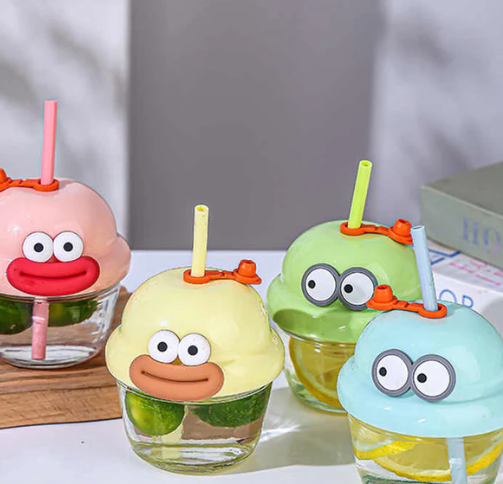 Cute Mini Cartoon Glass Sipper