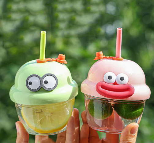 Cute Mini Cartoon Glass Sipper