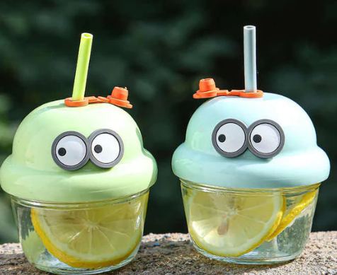 Cute Mini Cartoon Glass Sipper