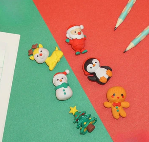 Christmas Theme Eraser Gift Set Of 6