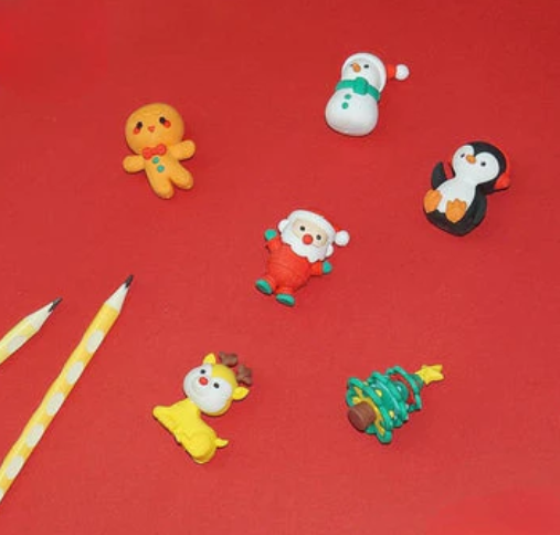 Christmas Theme Eraser Gift Set Of 6