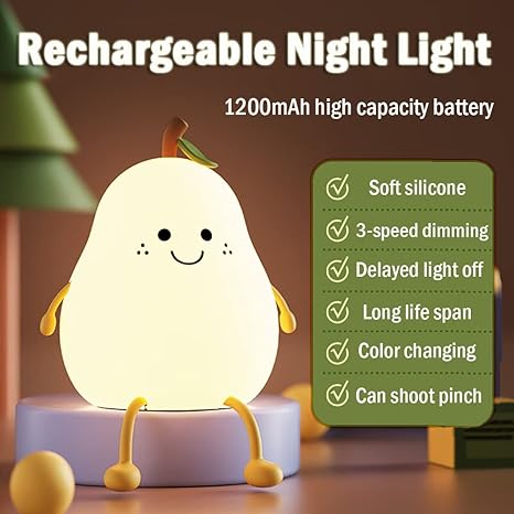 Cute Pear Silicon Light Lamp