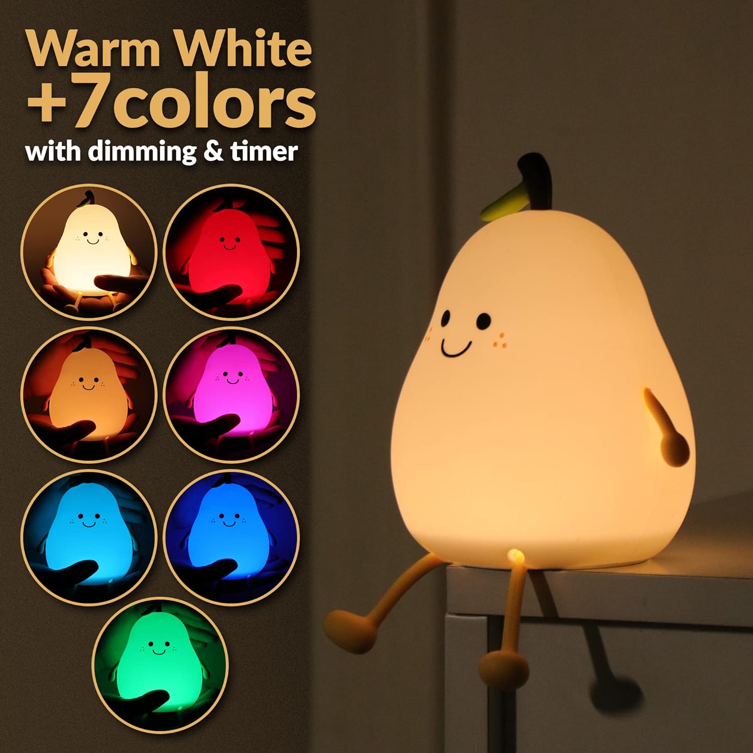 Cute Pear Silicon Light Lamp