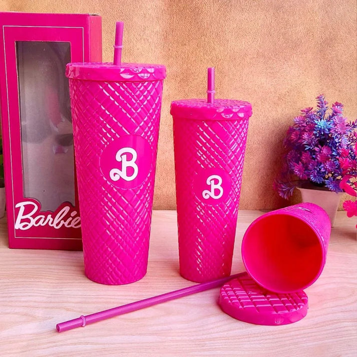 Acrylic Barbie Theme Water Tumbler - 2PCS Set 1200 & 700ml