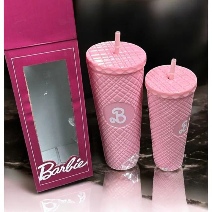 Acrylic Barbie Theme Water Tumbler - 2PCS Set 1200 & 700ml