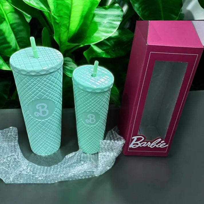 Acrylic Barbie Theme Water Tumbler - 2PCS Set 1200 & 700ml