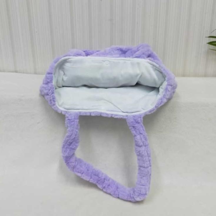 Kuromi Purple Plush Tote Bag